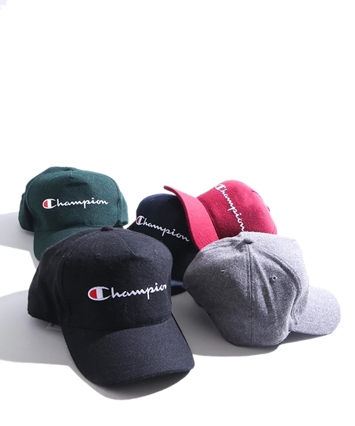 Champion（チャンピオン）の「∴WEGO/Champion別注メルトンキャップ（キャップ・メンズ・ブラック/ダークグリーン/ネイビー/グレー/ワイン・FREE）」の6枚目の写真