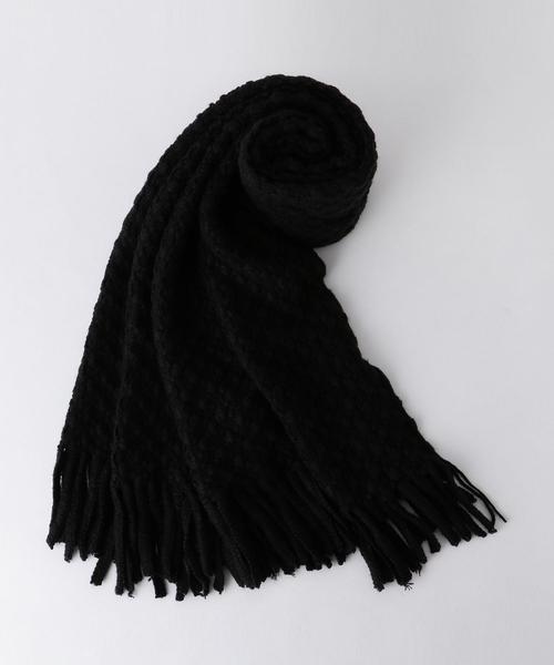 Another Edition(アナザーエディション)の「変形編みストール(ストール/ショール・レディース・オフホワイト/ブラック/グレー・FREE)」の3枚目の写真