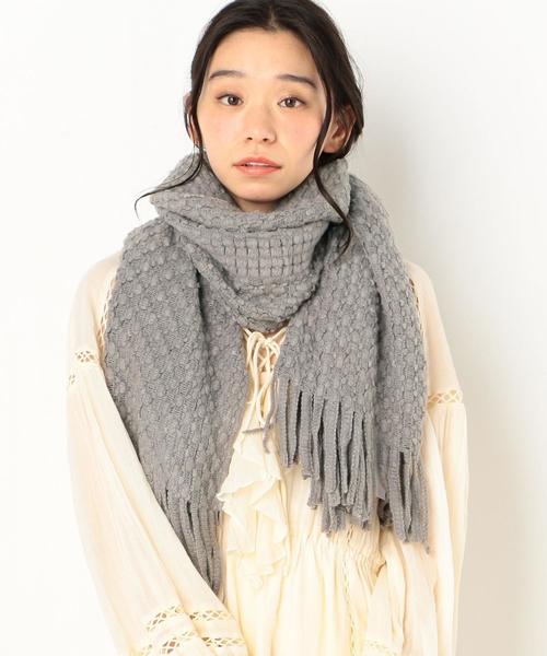 Another Edition(アナザーエディション)の「変形編みストール(ストール/ショール・レディース・オフホワイト/ブラック/グレー・FREE)」の8枚目の写真