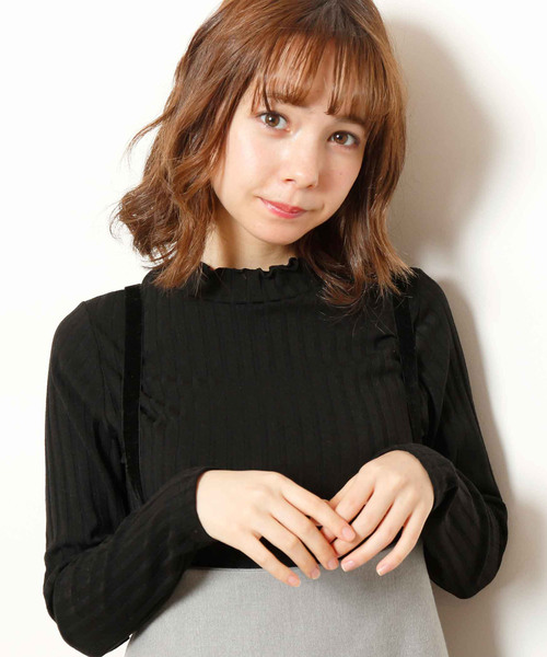 RAY CASSIN(レイカズン)の「ワイドリブメロウプチハイプルオーバー(Tシャツ/カットソー・レディース・ライトグレー/ブラック/オフホワイト/ブルー・FREE)」の3枚目の写真