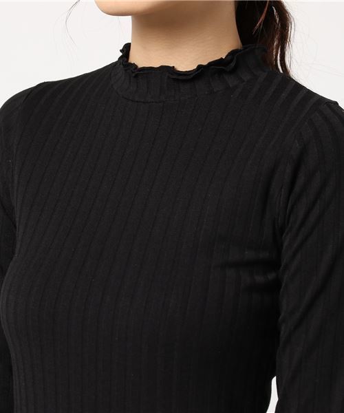 RAY CASSIN(レイカズン)の「ワイドリブメロウプチハイプルオーバー(Tシャツ/カットソー・レディース・ライトグレー/ブラック/オフホワイト/ブルー・FREE)」の8枚目の写真