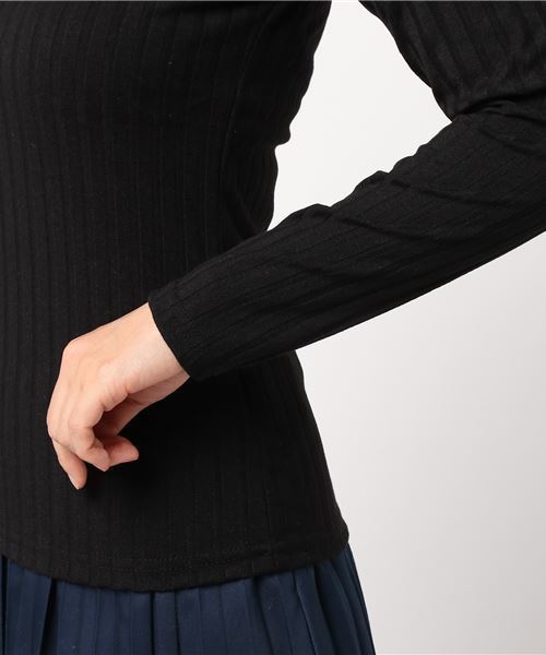 RAY CASSIN(レイカズン)の「ワイドリブメロウプチハイプルオーバー(Tシャツ/カットソー・レディース・ライトグレー/ブラック/オフホワイト/ブルー・FREE)」の9枚目の写真