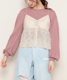 PAGEBOY | 袖ボリューム×レースキャミセット(Tシャツ/カットソー)