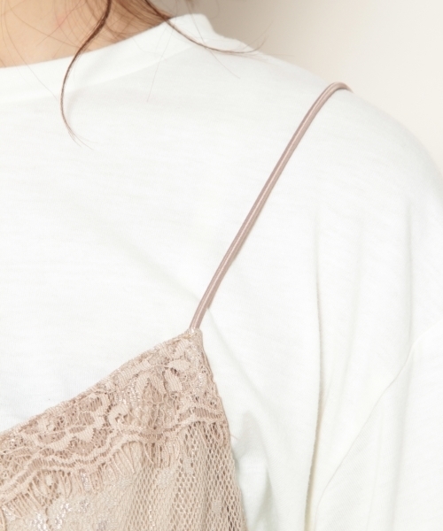 PAGEBOY（ページボーイ）の「袖ボリューム×レースキャミセット（Tシャツ/カットソー・レディース・オフホワイト/ピンク/アイボリー・FREE）」の22枚目の写真