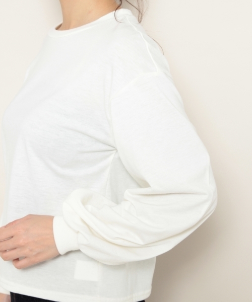 PAGEBOY（ページボーイ）の「袖ボリューム×レースキャミセット（Tシャツ/カットソー・レディース・オフホワイト/ピンク/アイボリー・FREE）」の12枚目の写真