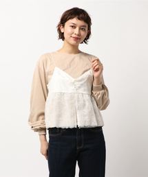 PAGEBOY | 袖ボリューム×レースキャミセット(Tシャツ/カットソー)