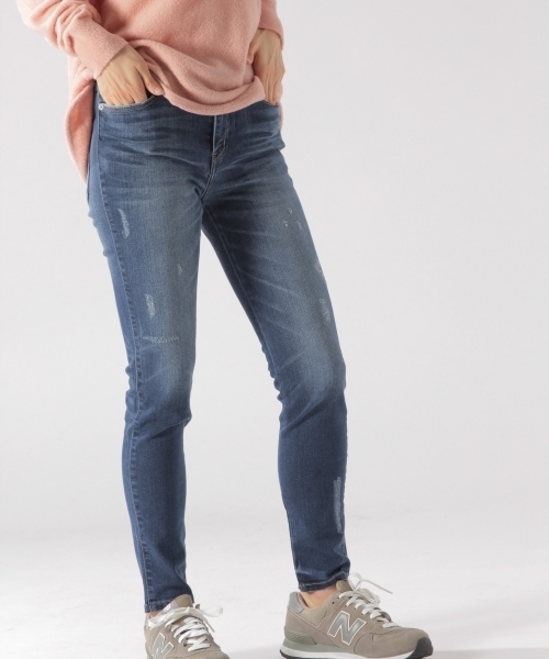 BAYFLOW（ベイフロー）の「BAYFLOW／スキニーリペアデニム　18SS（デニムパンツ・レディース・ライトブルー/サックスブルー/インディゴブルー・22inch/23inch/24inch/25inch/26inch）」の6枚目の写真
