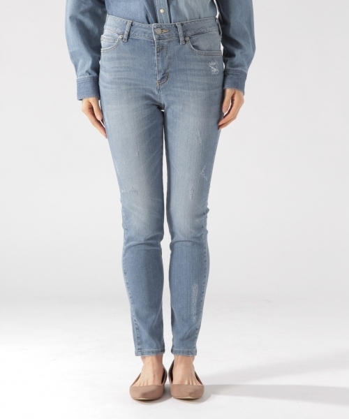 BAYFLOW（ベイフロー）の「BAYFLOW／スキニーリペアデニム　18SS（デニムパンツ・レディース・ライトブルー/サックスブルー/インディゴブルー・22inch/23inch/24inch/25inch/26inch）」の7枚目の写真