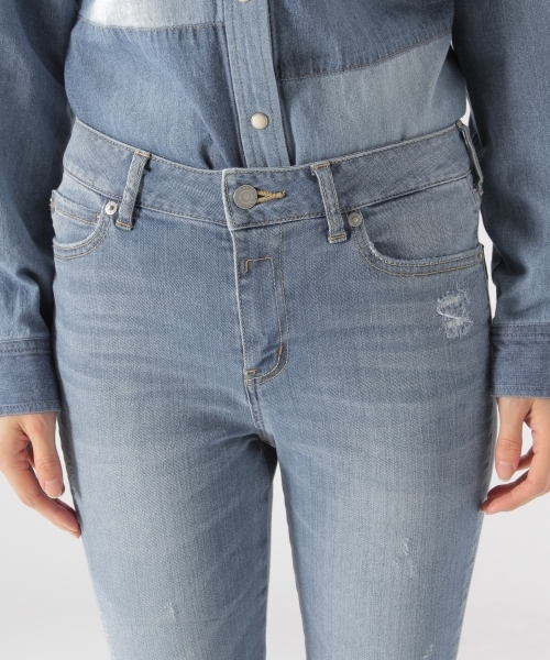 BAYFLOW（ベイフロー）の「BAYFLOW／スキニーリペアデニム　18SS（デニムパンツ・レディース・ライトブルー/サックスブルー/インディゴブルー・22inch/23inch/24inch/25inch/26inch）」の10枚目の写真