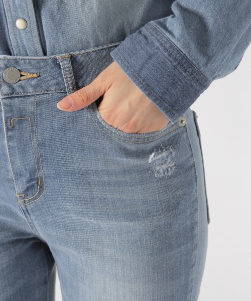 BAYFLOW（ベイフロー）の「BAYFLOW／スキニーリペアデニム　18SS（デニムパンツ・レディース・ライトブルー/サックスブルー/インディゴブルー・22inch/23inch/24inch/25inch/26inch）」の11枚目の写真
