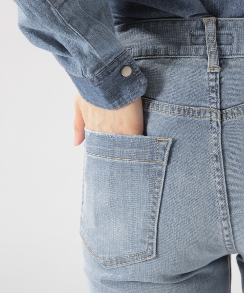 BAYFLOW（ベイフロー）の「BAYFLOW／スキニーリペアデニム　18SS（デニムパンツ・レディース・ライトブルー/サックスブルー/インディゴブルー・22inch/23inch/24inch/25inch/26inch）」の12枚目の写真