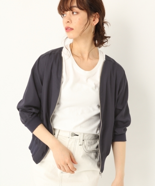 A part by（アパートバイ）の「TR/YZIPブルゾン 789399（ブルゾン・レディース・ネイビー/ベージュ/カーキ・LARGE/MEDIUM）」の3枚目の写真