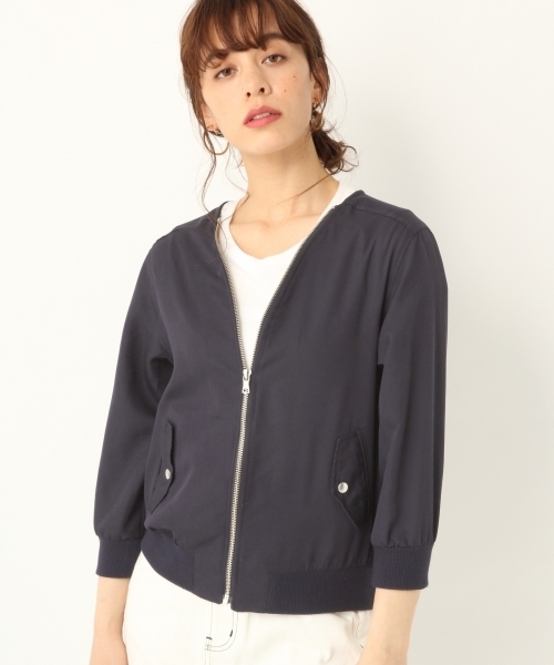 A part by（アパートバイ）の「TR/YZIPブルゾン 789399（ブルゾン・レディース・ネイビー/ベージュ/カーキ・LARGE/MEDIUM）」の7枚目の写真