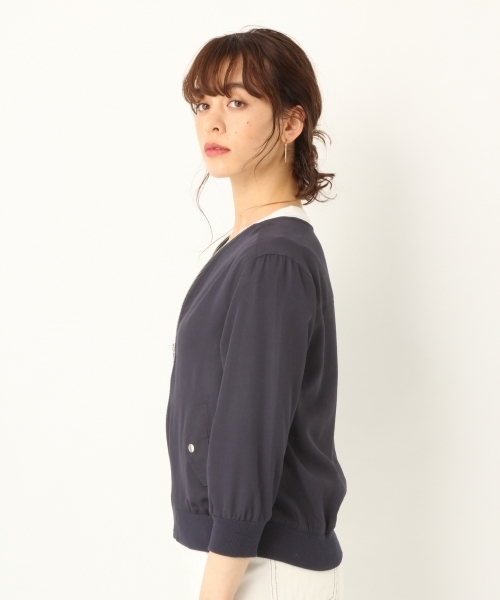 A part by（アパートバイ）の「TR/YZIPブルゾン 789399（ブルゾン・レディース・ネイビー/ベージュ/カーキ・LARGE/MEDIUM）」の14枚目の写真