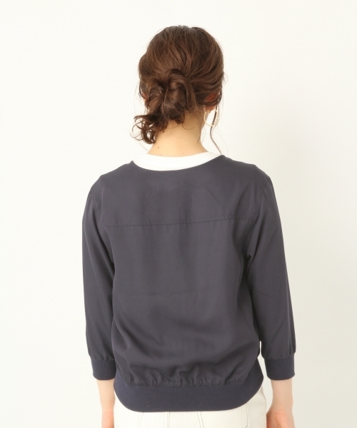 A part by（アパートバイ）の「TR/YZIPブルゾン 789399（ブルゾン・レディース・ネイビー/ベージュ/カーキ・LARGE/MEDIUM）」の4枚目の写真