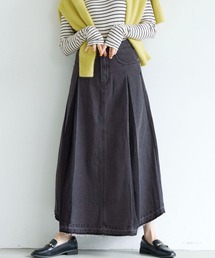 coca（coca）（コカ）の「バイカラーウォッシュ加工プリーツデニムスカート（デニムスカート）」