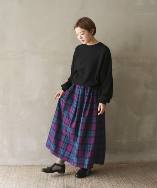 notch.（ノッチ）の「チェックマキシスカート（スカート・レディース・パープル/ブルー・M/L）」の13枚目の写真