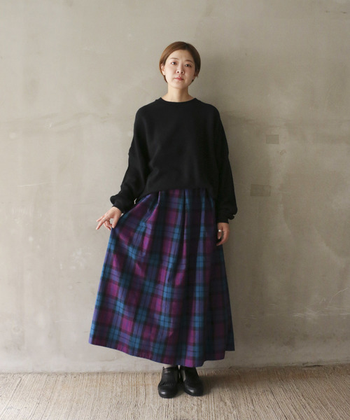 notch.（ノッチ）の「チェックマキシスカート（スカート・レディース・パープル/ブルー・M/L）」の14枚目の写真