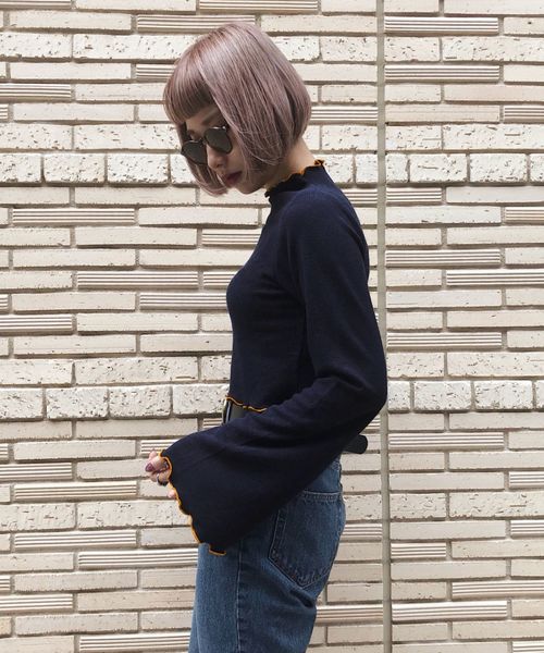 PAGEBOY(ページボーイ)の「配色メロートップス(Tシャツ/カットソー・レディース・ネイビー/グレー・FREE)」の10枚目の写真