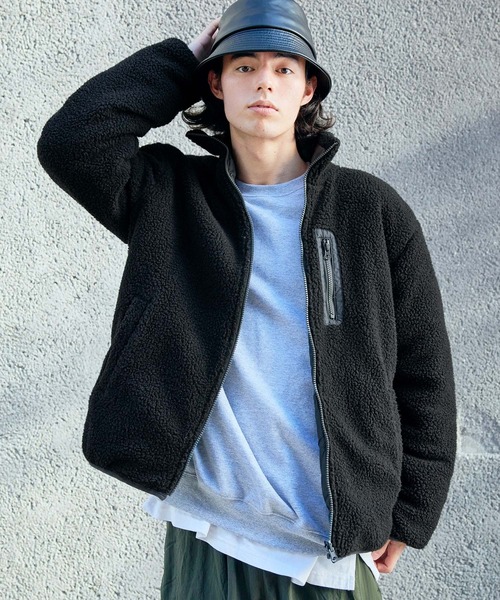 BARK MANHATTAN�i�o�[�N�}���n�b�^���j�́u�V�[�v�{�A�t���[�X ����ZIP�A�b�v�W���P�b�g / ���o�[�V�u�� �X�^���h�i�u���]���j�v�b�`���R�[���O���[×�u���b�N