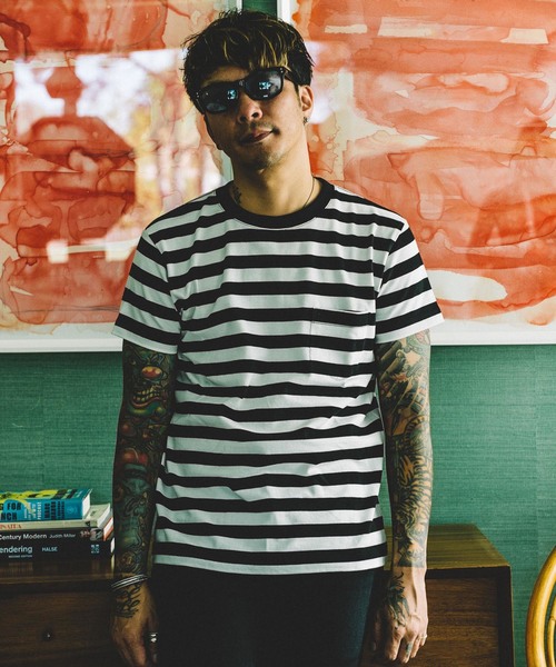 CRIMIE(クライミー)の「【2枚組】BORDER T-SHIRT 2P-PACK(Tシャツ/カットソー・メンズ・ブラック・LARGE/MEDIUM/SMALL/X-LARGE/X-SMALL/XX-LARGE)」の4枚目の写真