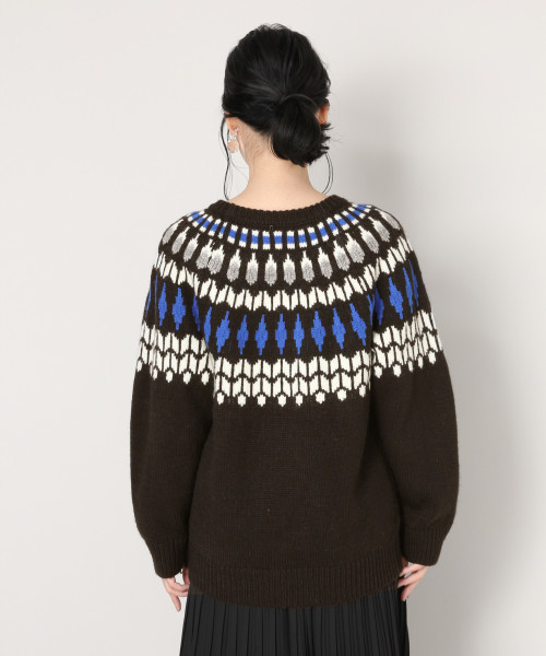 LOWRYS FARM（ローリーズファーム）の「フェアアイルプルオーバー　816668（ニット/セーター・レディース・ブラック/レッド/グレー/ベージュ・FREE）」の6枚目の写真