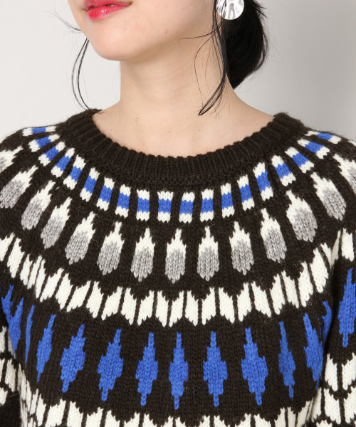 LOWRYS FARM（ローリーズファーム）の「フェアアイルプルオーバー　816668（ニット/セーター・レディース・ブラック/レッド/グレー/ベージュ・FREE）」の9枚目の写真