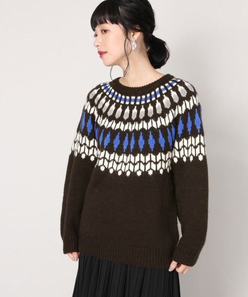 LOWRYS FARM（ローリーズファーム）の「フェアアイルプルオーバー　816668（ニット/セーター・レディース・ブラック/レッド/グレー/ベージュ・FREE）」の17枚目の写真