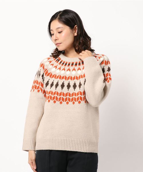 LOWRYS FARM（ローリーズファーム）の「フェアアイルプルオーバー　816668（ニット/セーター・レディース・ブラック/レッド/グレー/ベージュ・FREE）」の18枚目の写真