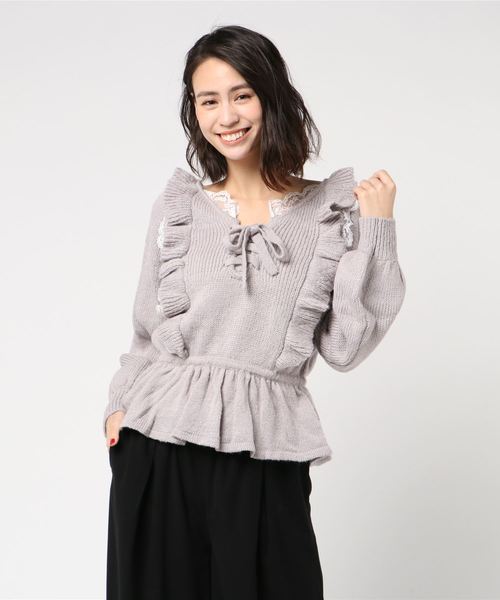 ニット/セーター swankiss Swankiss（スワンキス）の「KJ ribbon gift TOPS（ニット/セーター