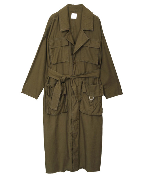 Ameri(アメリ)の「ARMY POCKET LONG COAT(ミリタリージャケット・レディース・カーキ・FREE)」の18枚目の写真