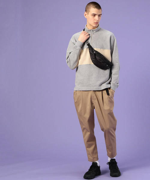 coen（コーエン）の「ビッグシルエットハーフジップスイッチスウェット(トレーナー)(UTILITY LINE)（スウェット・メンズ・ベージュ/グレー・SMALL/MEDIUM/LARGE）」の21枚目の写真