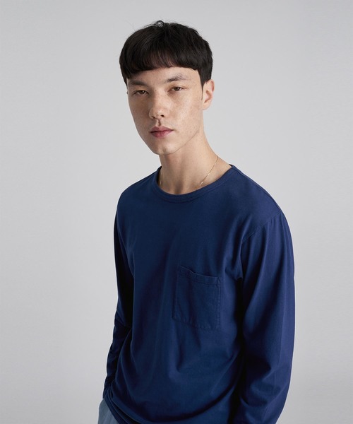 Saturdays NYC（サタデーズ ニューヨークシティ ）の「James Pima Long Sleeve Shirt（Tシャツ/カットソー・メンズ・ネイビー/オレンジ・X-LARGE/M/X-SMALL/S/L）」の10枚目の写真