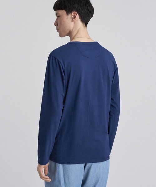 Saturdays NYC（サタデーズ ニューヨークシティ ）の「James Pima Long Sleeve Shirt（Tシャツ/カットソー・メンズ・ネイビー/オレンジ・X-LARGE/M/X-SMALL/S/L）」の3枚目の写真