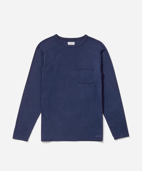 Saturdays NYC（サタデーズ ニューヨークシティ ）の「James Pima Long Sleeve Shirt（Tシャツ/カットソー・メンズ・ネイビー/オレンジ・X-LARGE/M/X-SMALL/S/L）」の5枚目の写真