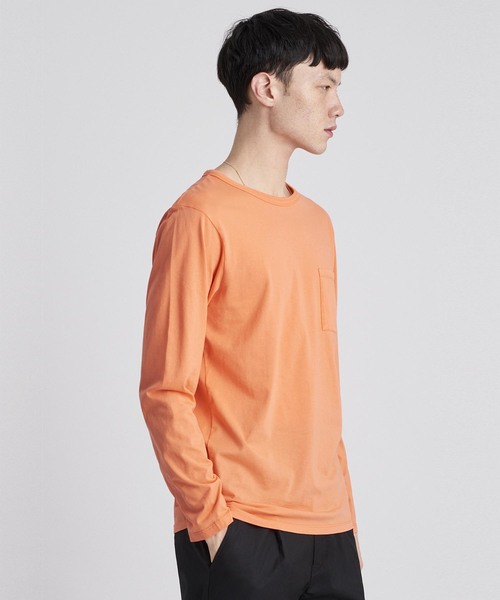 Saturdays NYC（サタデーズ ニューヨークシティ ）の「James Pima Long Sleeve Shirt（Tシャツ/カットソー・メンズ・ネイビー/オレンジ・X-LARGE/M/X-SMALL/S/L）」の8枚目の写真