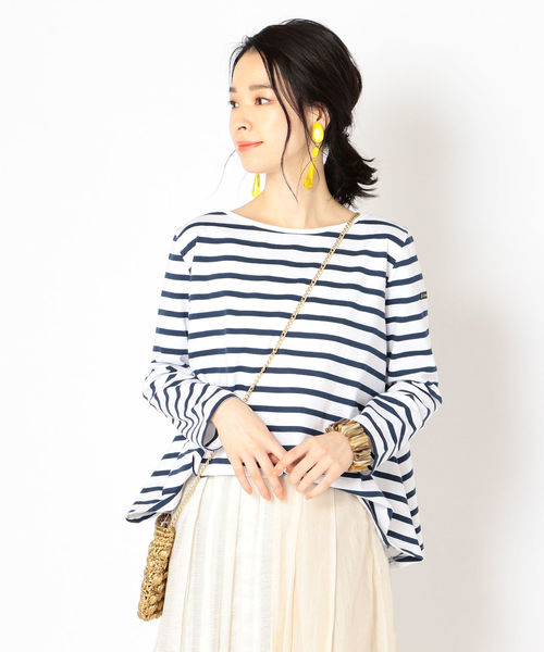SHIPS(シップス)の「Le minor:EVASEE(Tシャツ/カットソー・レディース・オフホワイト/ブルー/マルチ・ONE SIZE)」の1枚目の写真