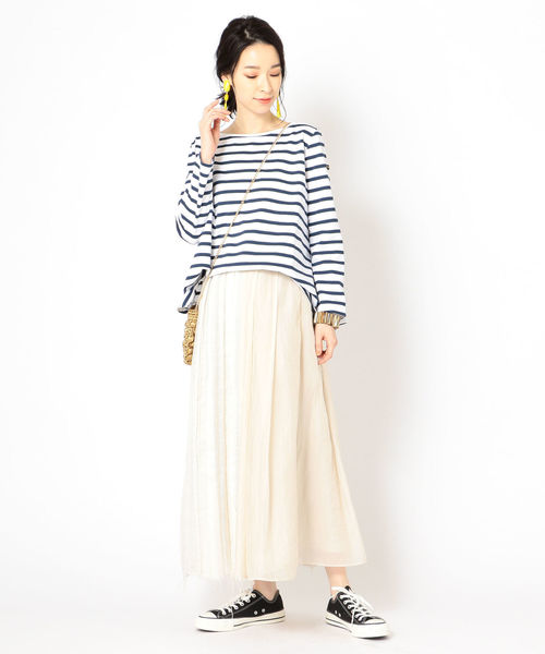 SHIPS(シップス)の「Le minor:EVASEE(Tシャツ/カットソー・レディース・オフホワイト/ブルー/マルチ・ONE SIZE)」の11枚目の写真