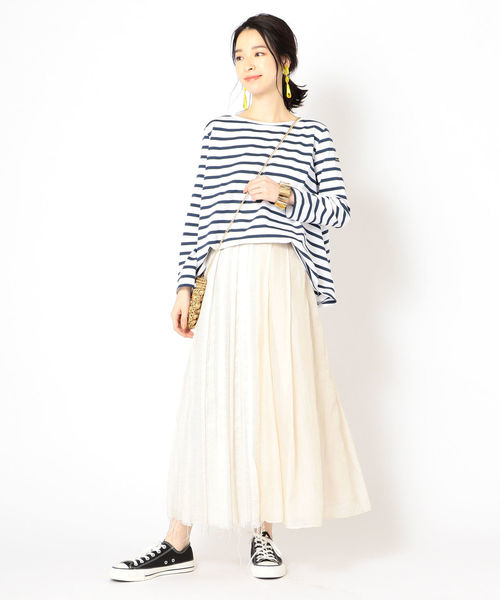 SHIPS(シップス)の「Le minor:EVASEE(Tシャツ/カットソー・レディース・オフホワイト/ブルー/マルチ・ONE SIZE)」の12枚目の写真