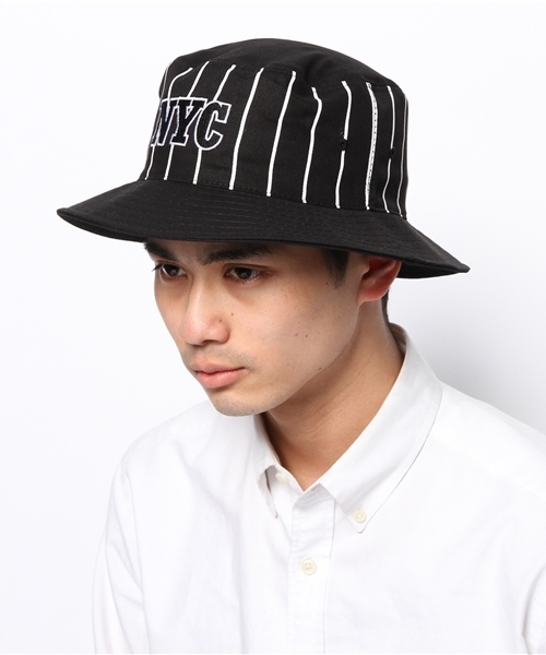 WEGO（ウィゴー）の「WEGO/NYCストライプバケットハット（ハット・メンズ・ホワイト/ブラック/ネイビー・FREE）」の12枚目の写真