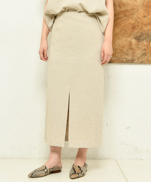 DouDou(ドゥドゥ)の「リネンタイトスカート(スカート・レディース・ベージュ/レッド・36/38)」の11枚目の写真