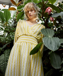 w closet | ストライプカシュクールバックリボンワンピース(ワンピース)