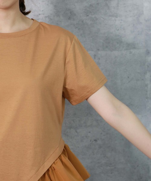 HER CLOSET（ハークローゼット）の「【HERCLOSET】アシメフリルTシャツ（Tシャツ/カットソー・レディース・ホワイト/ブラック/ネイビー/グレー/カーキ/キャメル・M）」の14枚目の写真