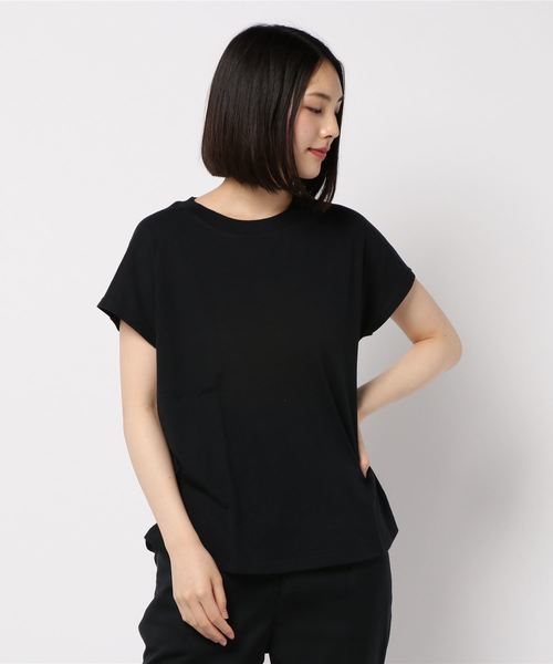 AMERICAN HOLIC(アメリカンホリック)の「フレンチスリーブカットプルオーバー(Tシャツ/カットソー・レディース・ブラック/ベージュ/オフホワイト/マスタード・M/L)」の3枚目の写真