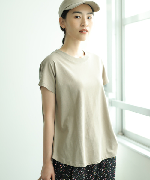 AMERICAN HOLIC(アメリカンホリック)の「フレンチスリーブカットプルオーバー(Tシャツ/カットソー・レディース・ブラック/ベージュ/オフホワイト/マスタード・M/L)」の1枚目の写真