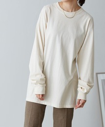 【FRUIT OF THE LOOM フルーツオブザルーム】レディース オーバーサイズ クルーネック 長袖 Tシャツ