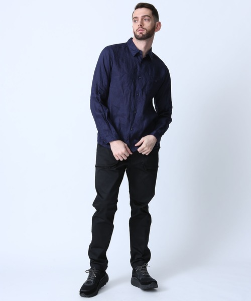 WHITE MOUNTAINEERING（ホワイトマウンテニアリング）の「【White Mountaineering】ラインロングスリーブシャツ/WR1971102（シャツ/ブラウス・メンズ・ブラック/ネイビー・1/0/2/3）」の11枚目の写真