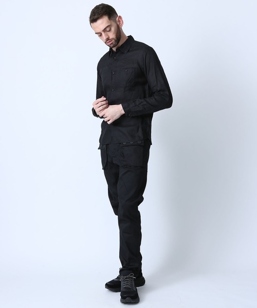 WHITE MOUNTAINEERING（ホワイトマウンテニアリング）の「【White Mountaineering】ラインロングスリーブシャツ/WR1971102（シャツ/ブラウス・メンズ・ブラック/ネイビー・1/0/2/3）」の7枚目の写真