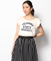 DISCOAT | 【Discoat】肩フリルロゴT(Tシャツ/カットソー)