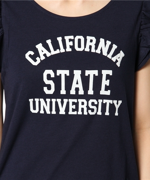 DISCOAT（ディスコート）の「【Discoat】肩フリルロゴT（Tシャツ/カットソー・レディース・オフホワイト/カーキ/ネイビー・ﾌﾘ-）」の10枚目の写真